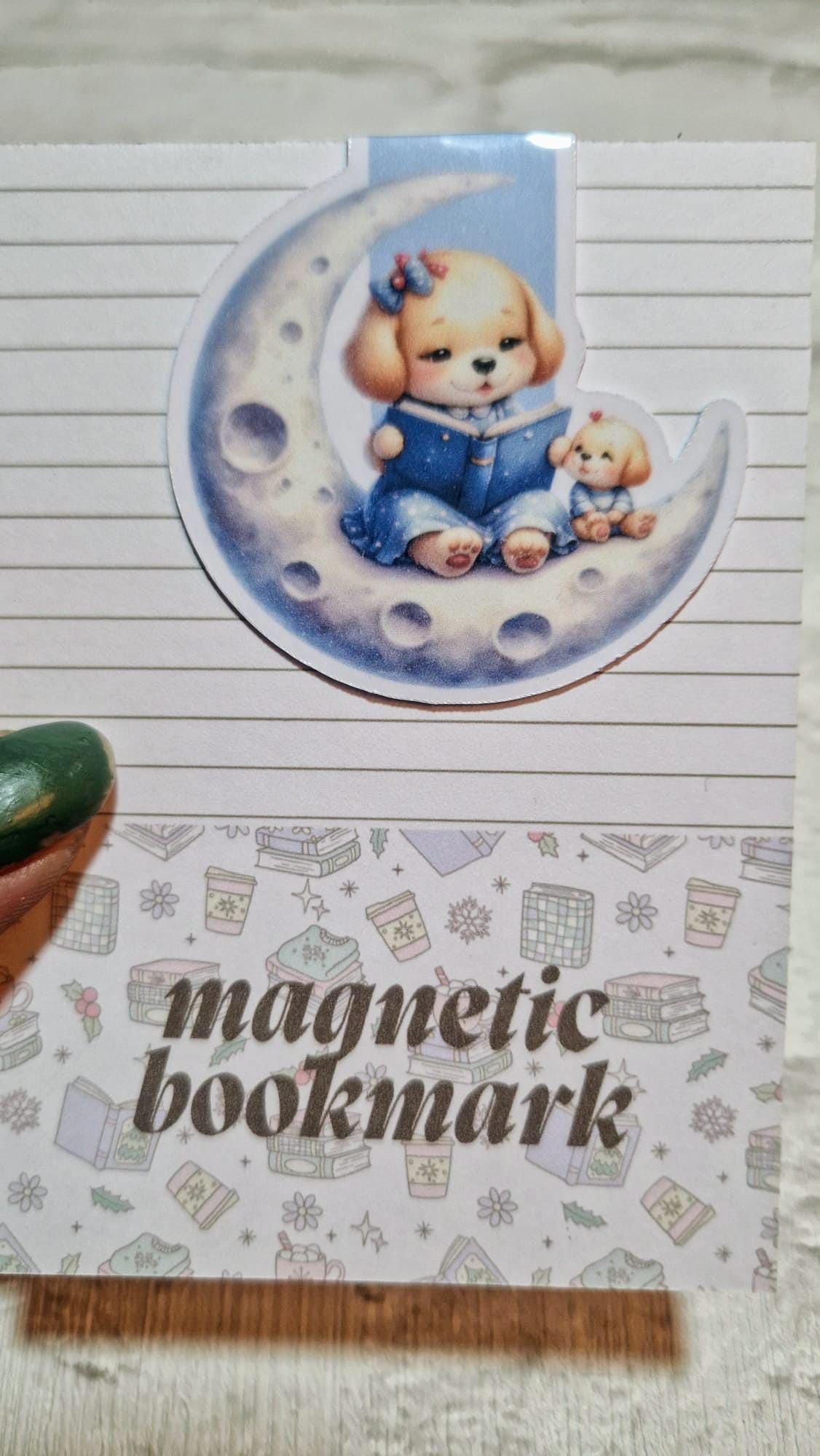 🐶 Mum and Baby Dog Magnetic Bookmark – Sweet, Handmade Gift for Book Lovers