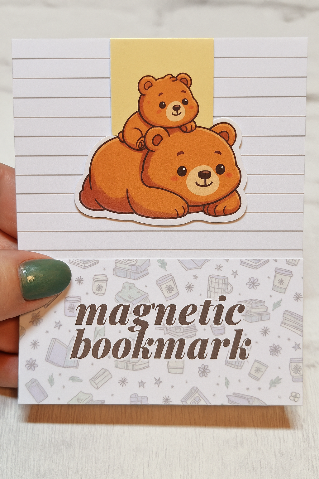 Playful Mum and Baby Bear Magnetic Bookmark – Cute Gift for Book Lovers