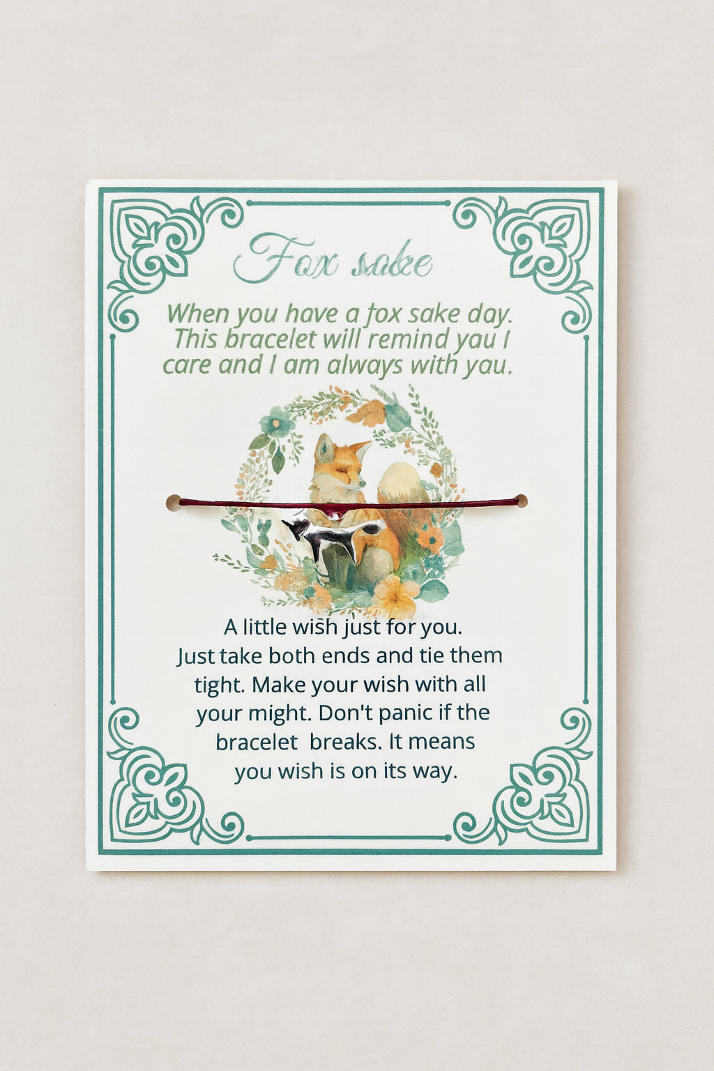 🦊 Fox Sake Wish Bracelet – A Cute, Cheeky Gift to Make a Wish Come True