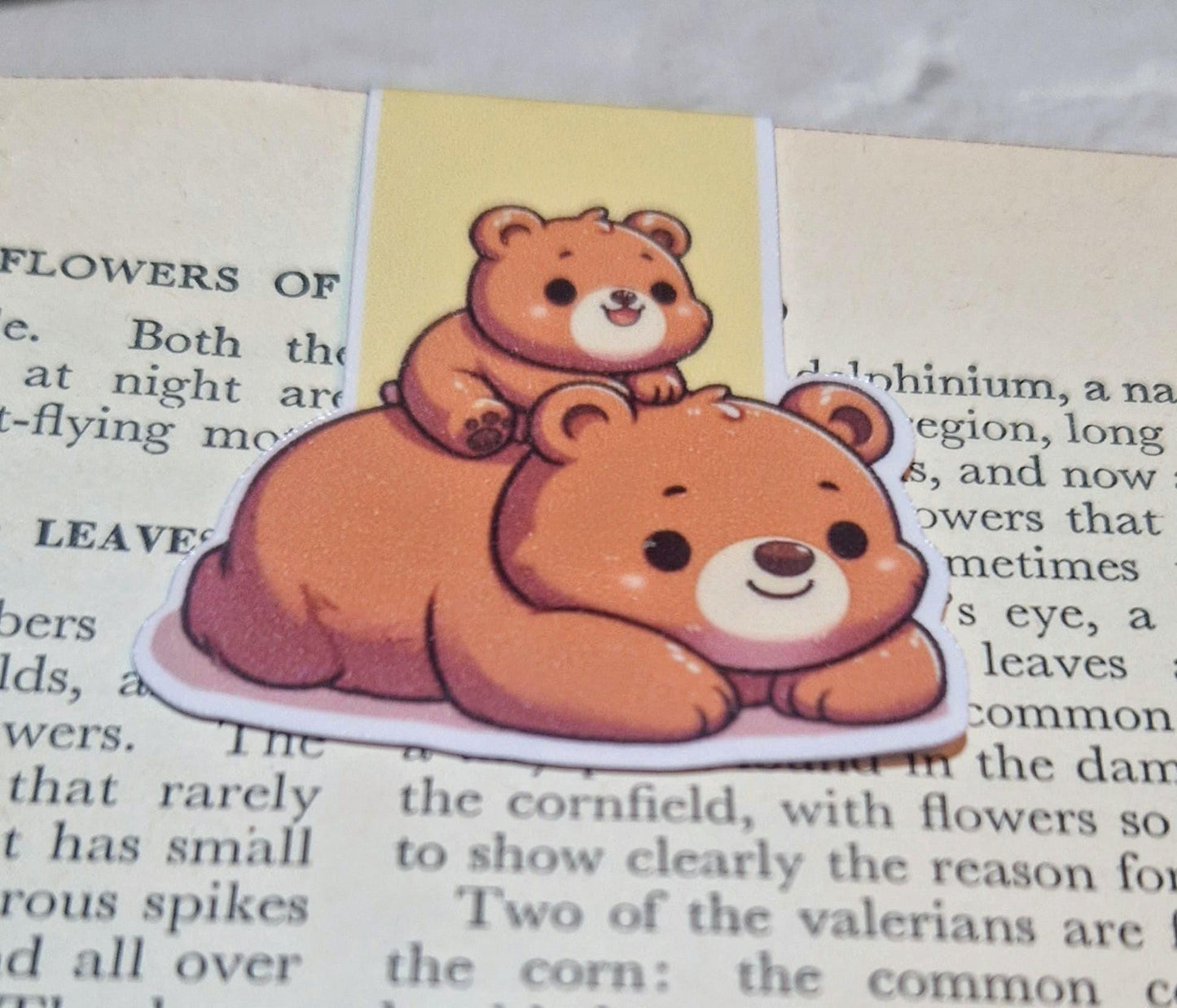 Playful Mum and Baby Bear Magnetic Bookmark – Cute Gift for Book Lovers