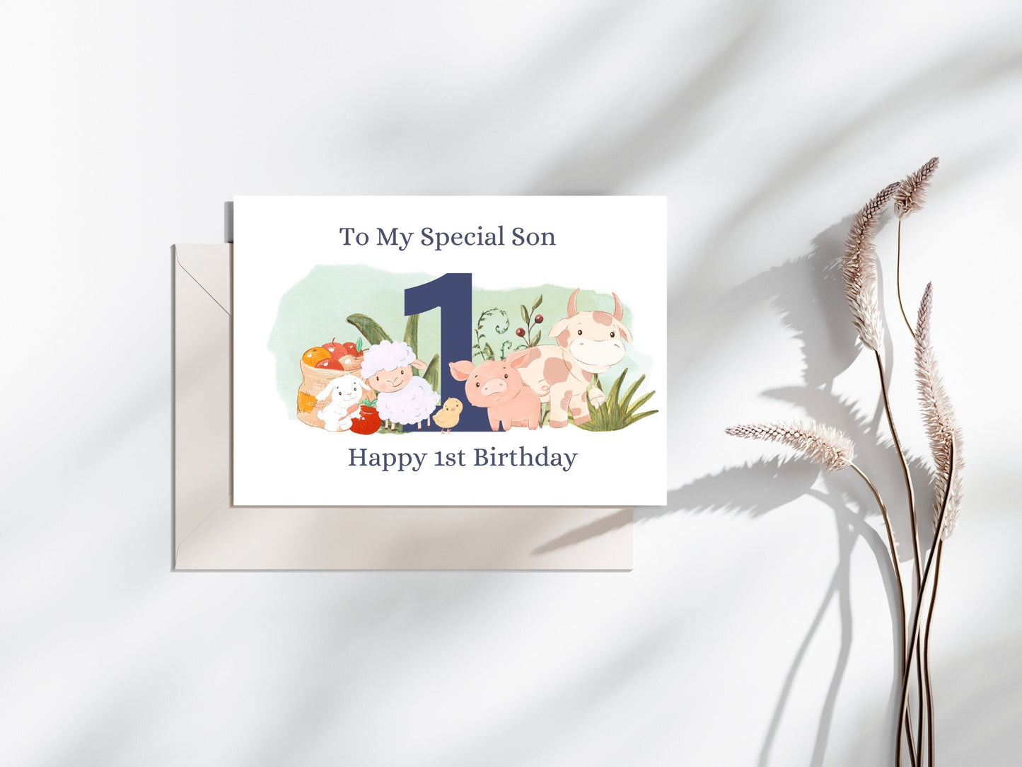 🐮 Personalised Farm Animals 1st Birthday Card – Cute, Custom & Full of Country Charm