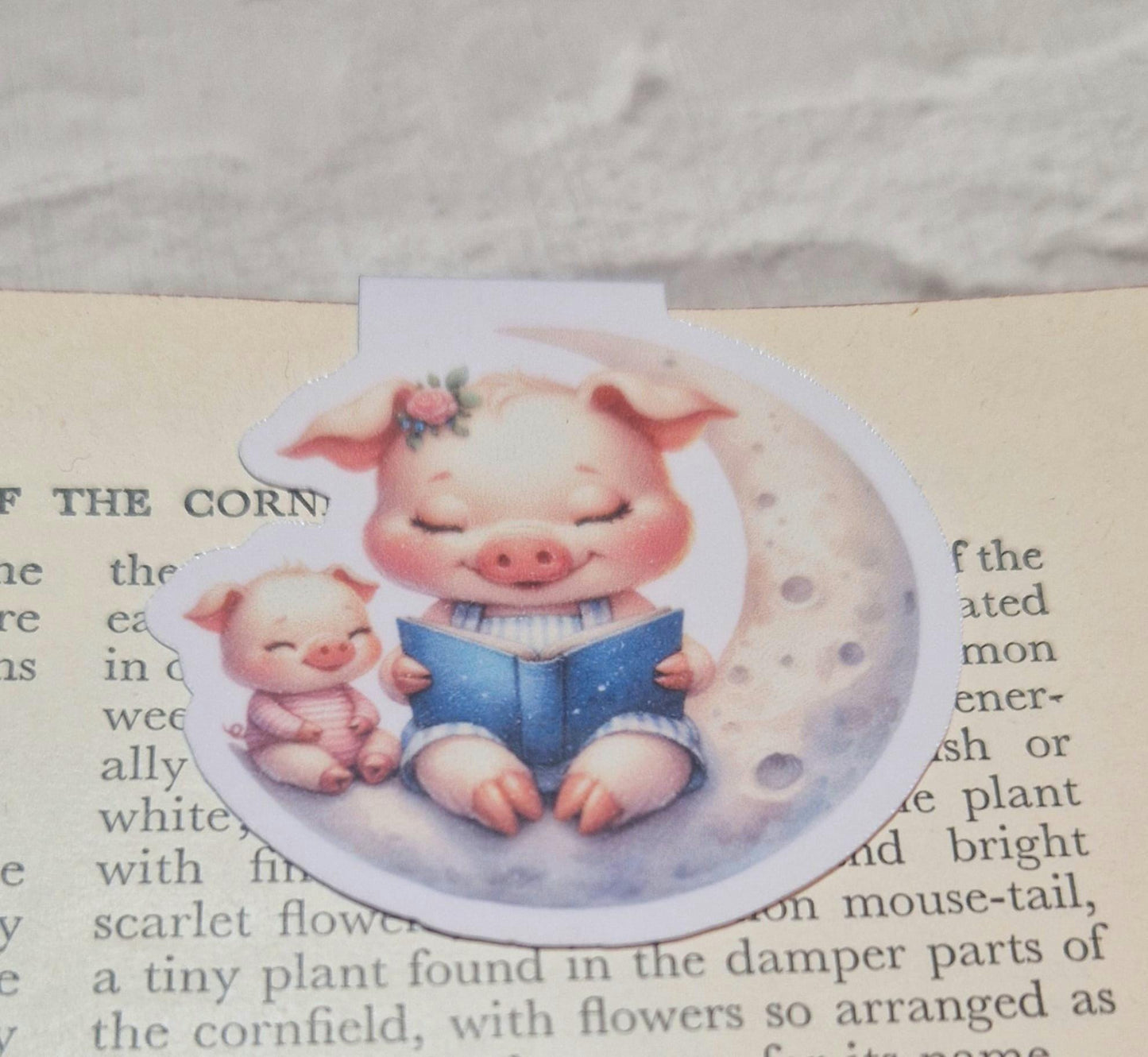 🐽 Mum and Baby Pig Magnetic Bookmark – Adorable, Functional & Perfect for Book Lovers