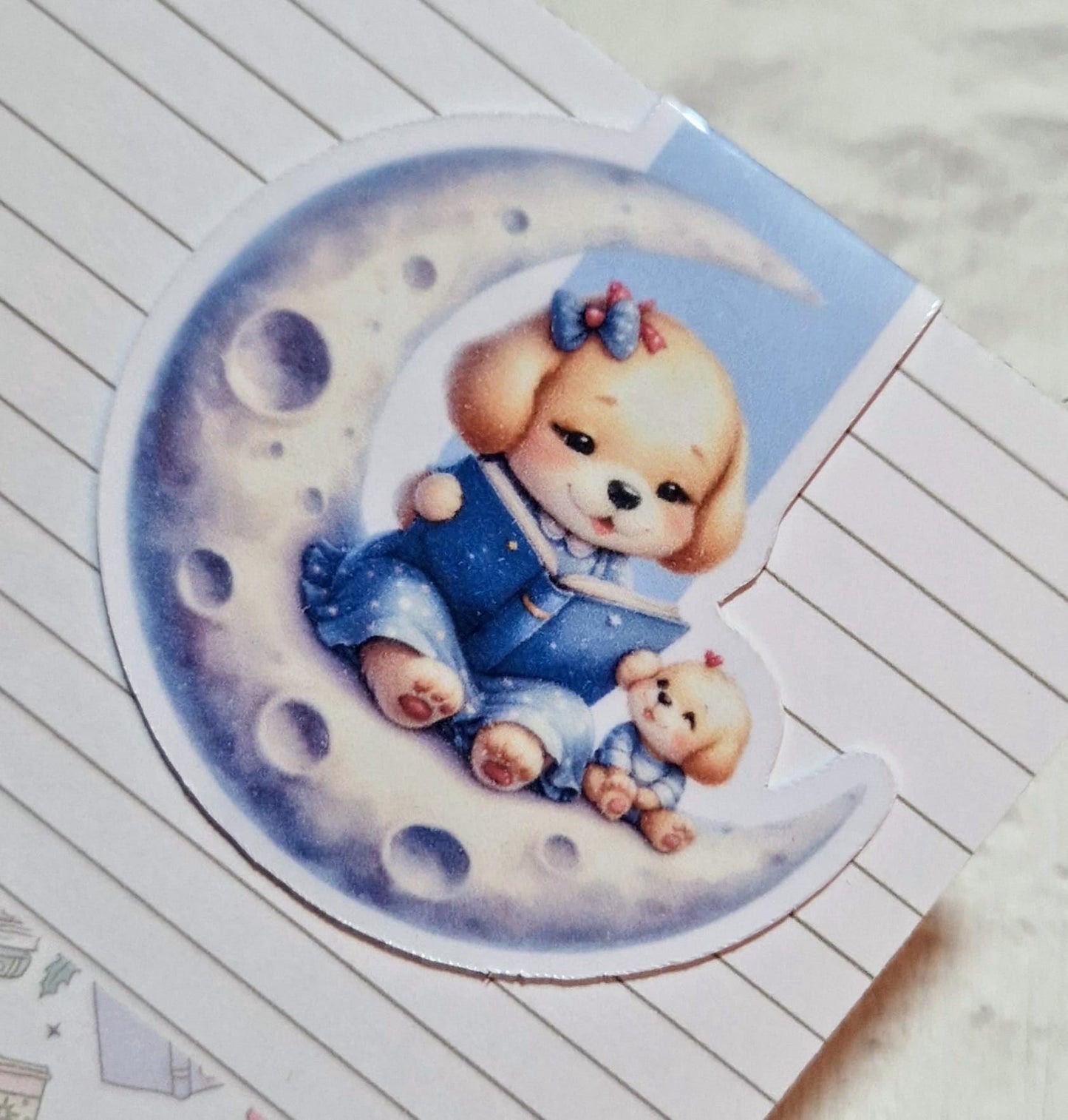 🐶 Mum and Baby Dog Magnetic Bookmark – Sweet, Handmade Gift for Book Lovers