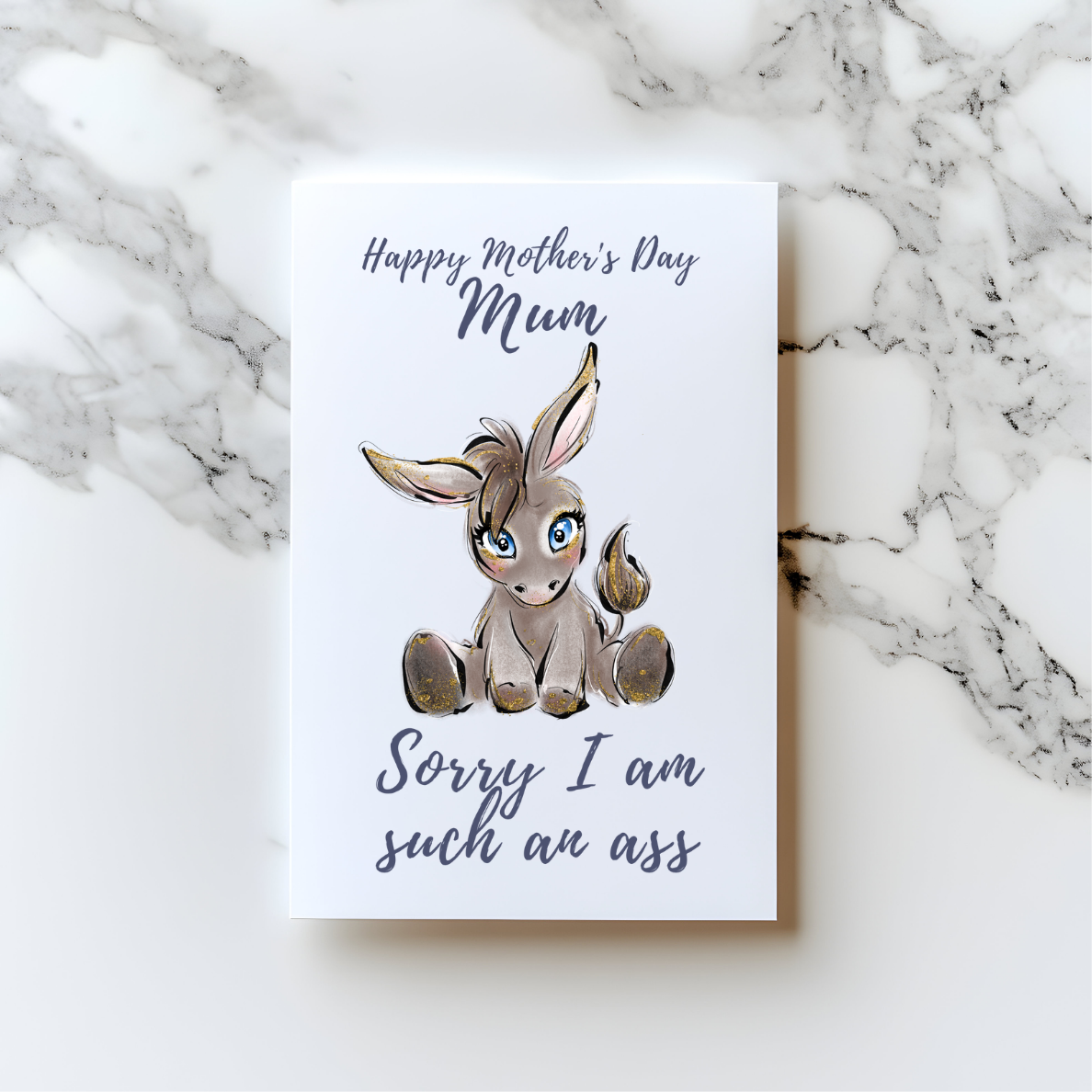 Funny Mother’s Day Card – “I’m Such an Ass” with Donkey – A5 Greeting Card