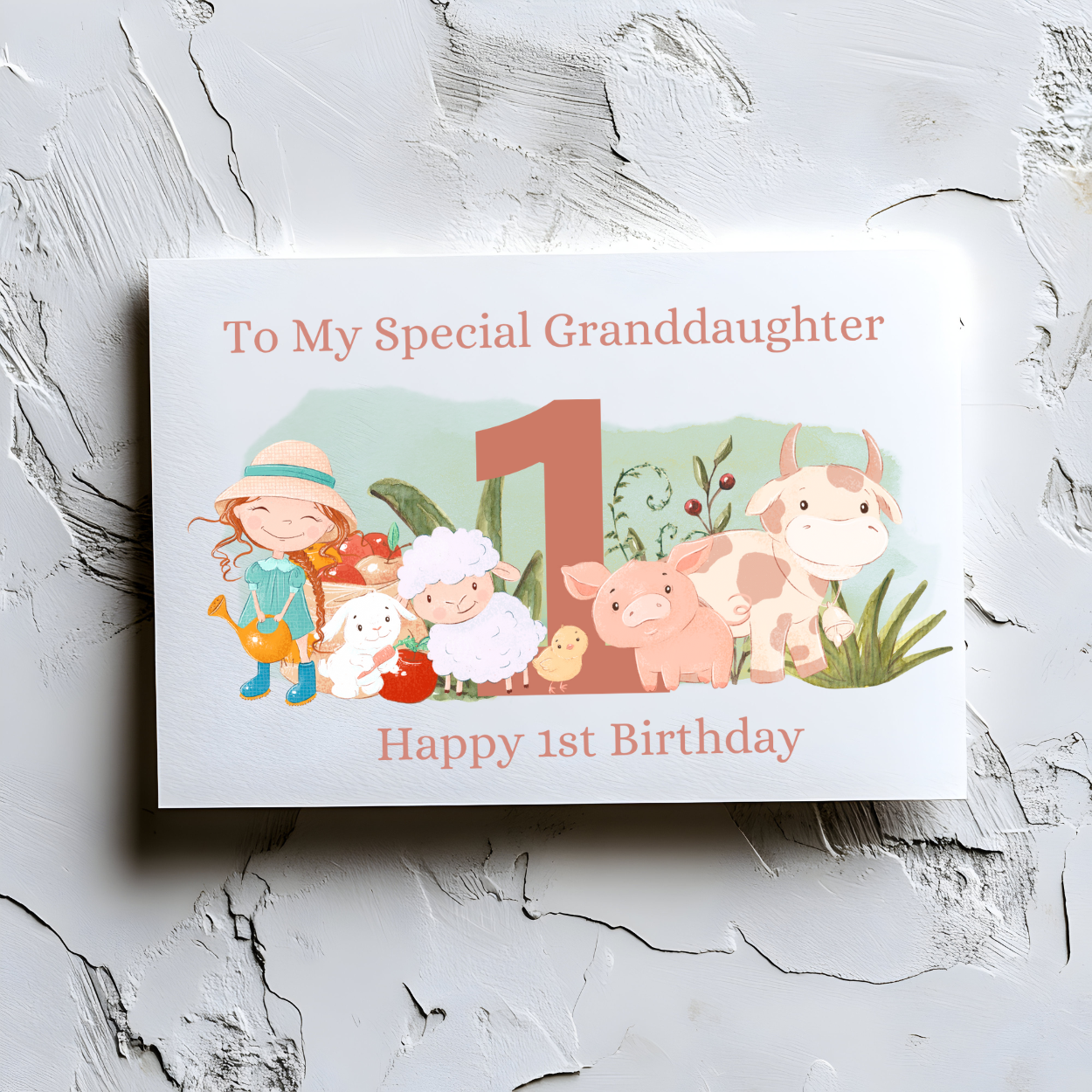 🐮 Personalised Farm Animals 1st Birthday Card – Cute, Custom & Full of Country Charm