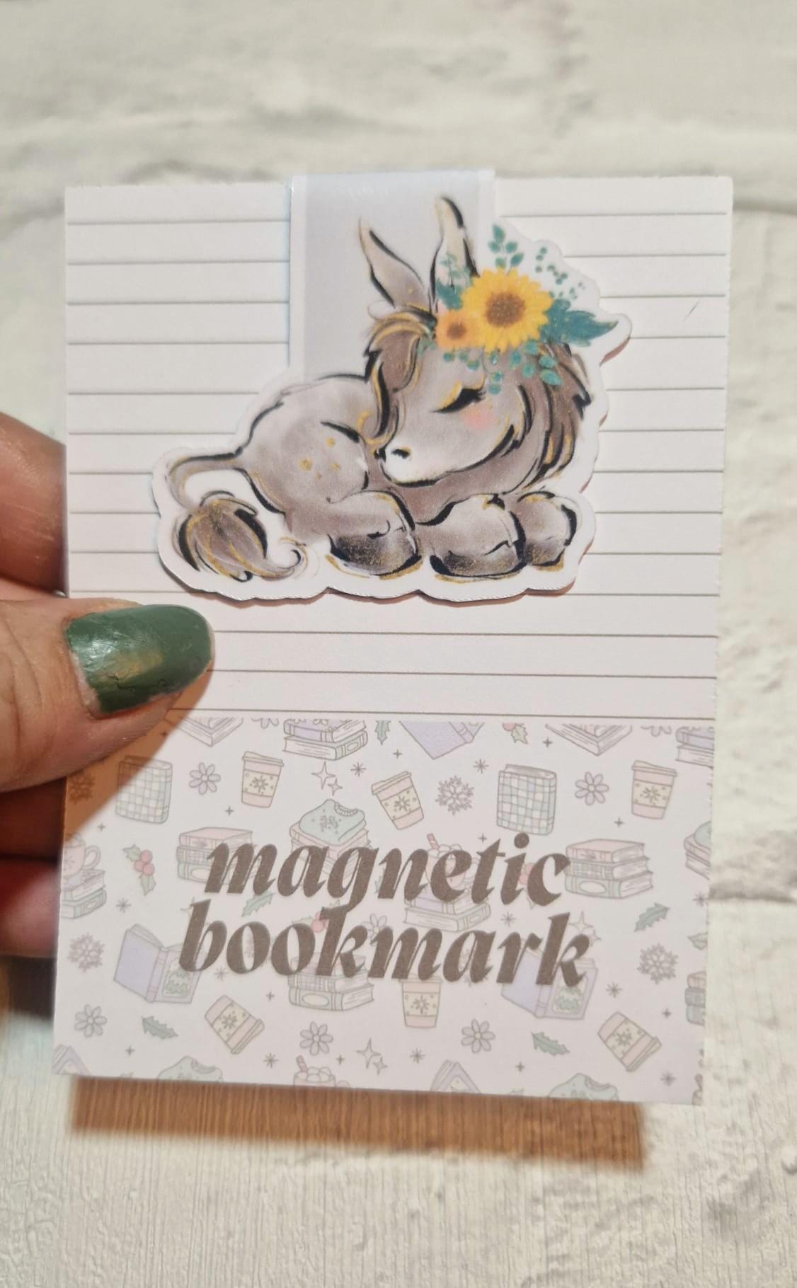 🫏 Donkey Magnetic Bookmark – Cute Animal Page Marker
