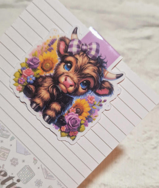 🐮 Pretty Highland Cow Magnetic Bookmark – Rustic Charm for Every Book Lover