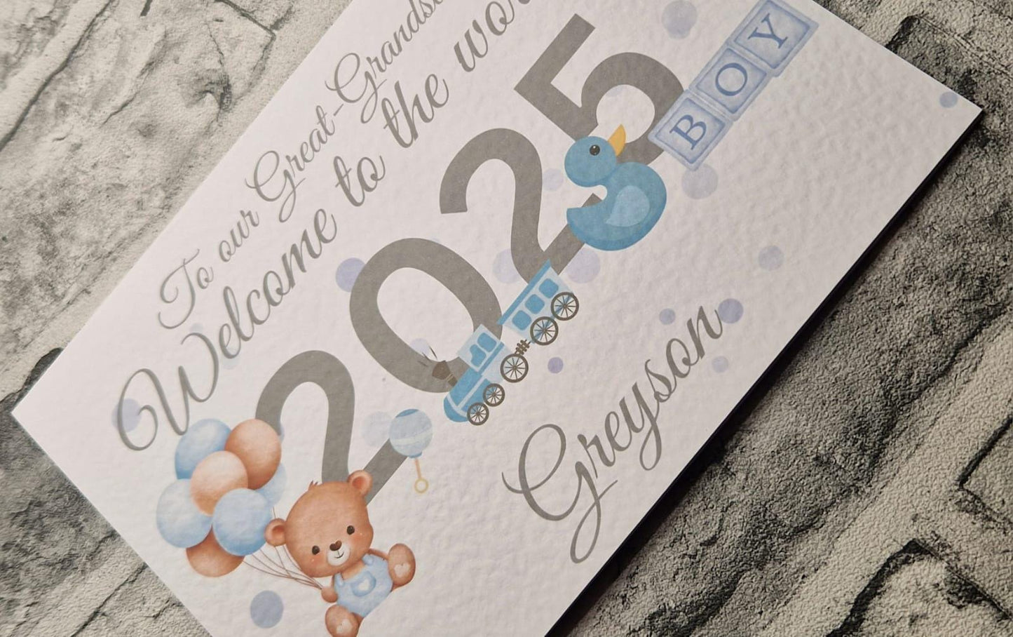 🌸 Granddaughter, Great Granddaughter “Welcome to the World” Personalised Card 🌸