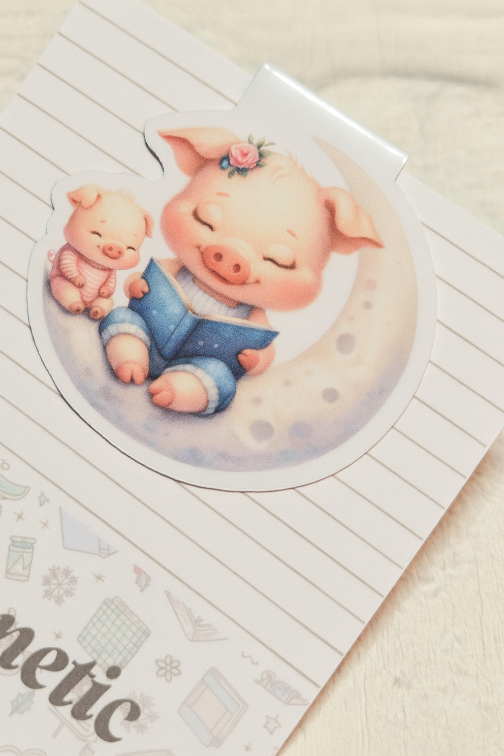 🐽 Mum and Baby Pig Magnetic Bookmark – Adorable, Functional & Perfect for Book Lovers