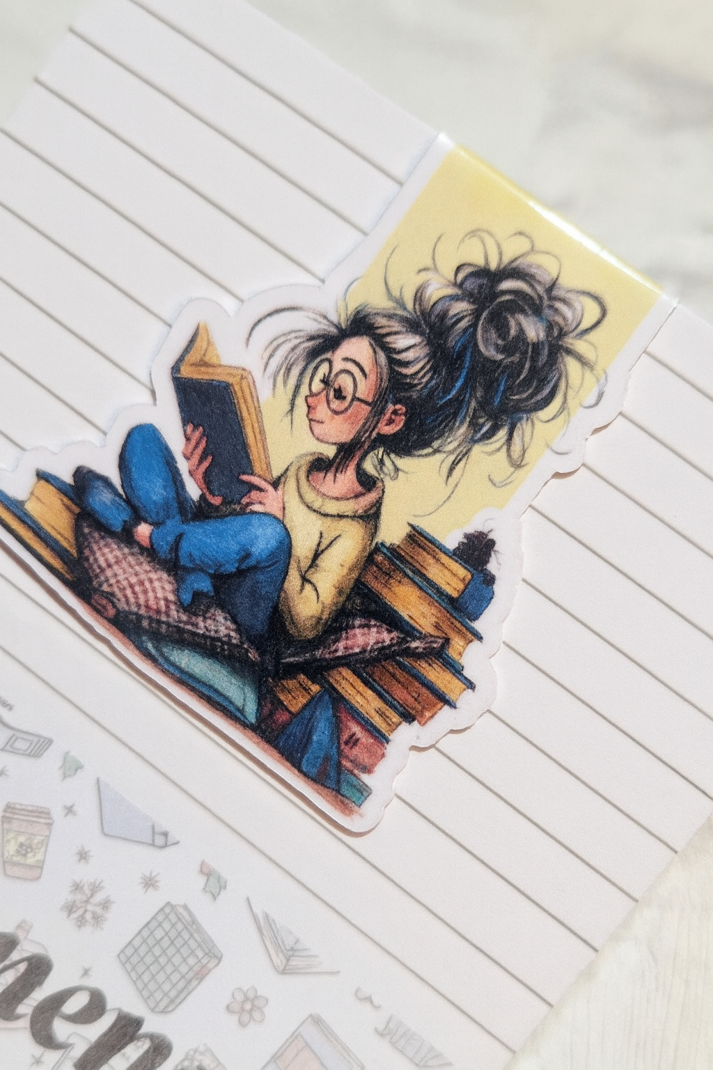 📖 Messy Hair Book Reader Magnetic Bookmark – Funny & Relatable Gift for Bookworms