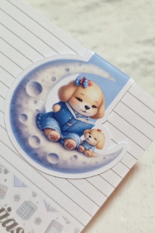 🐶 Mum and Baby Dog Magnetic Bookmark – Sweet, Handmade Gift for Book Lovers