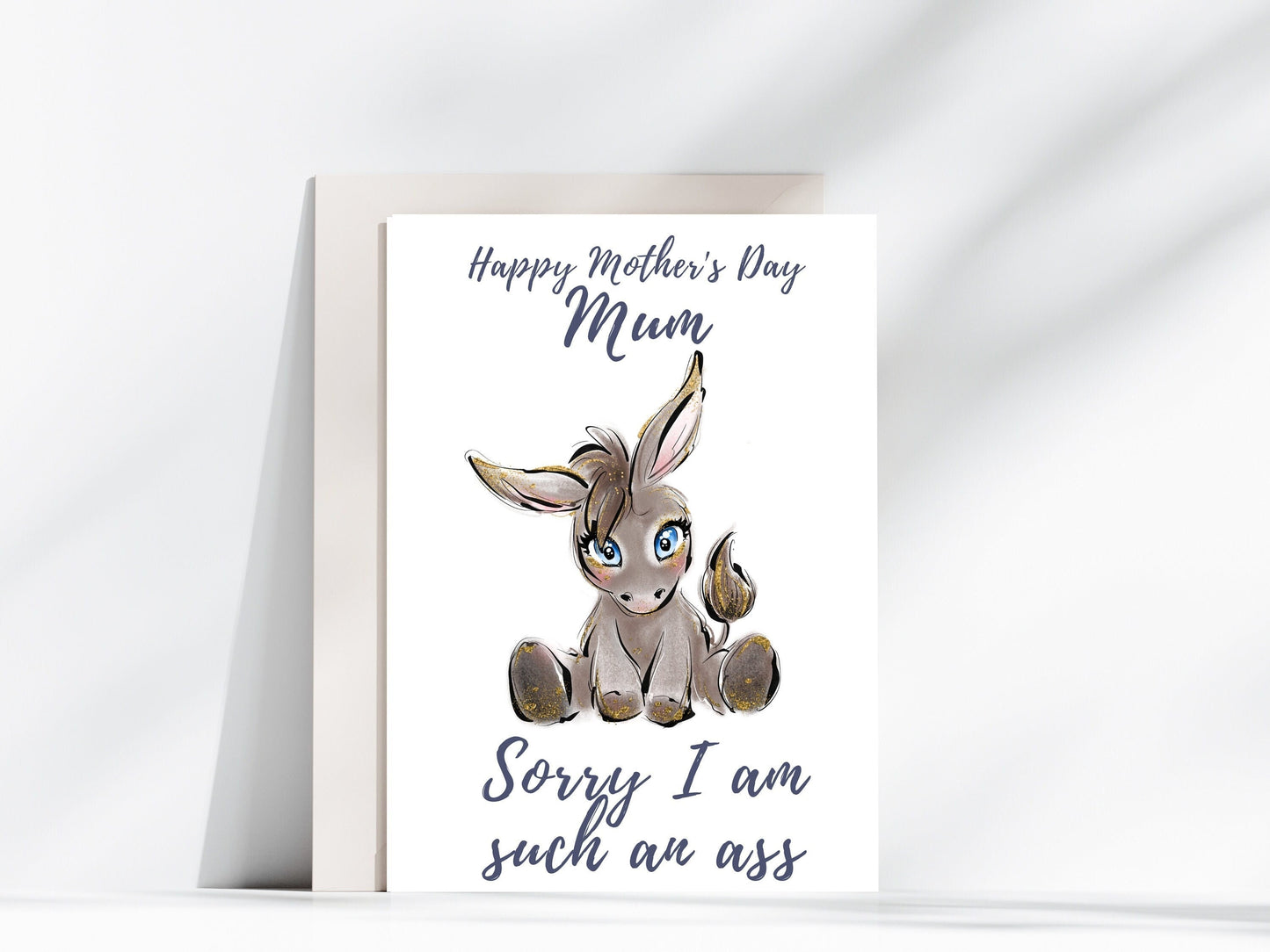 Funny Mother’s Day Card – “I’m Such an Ass” with Donkey – A5 Greeting Card