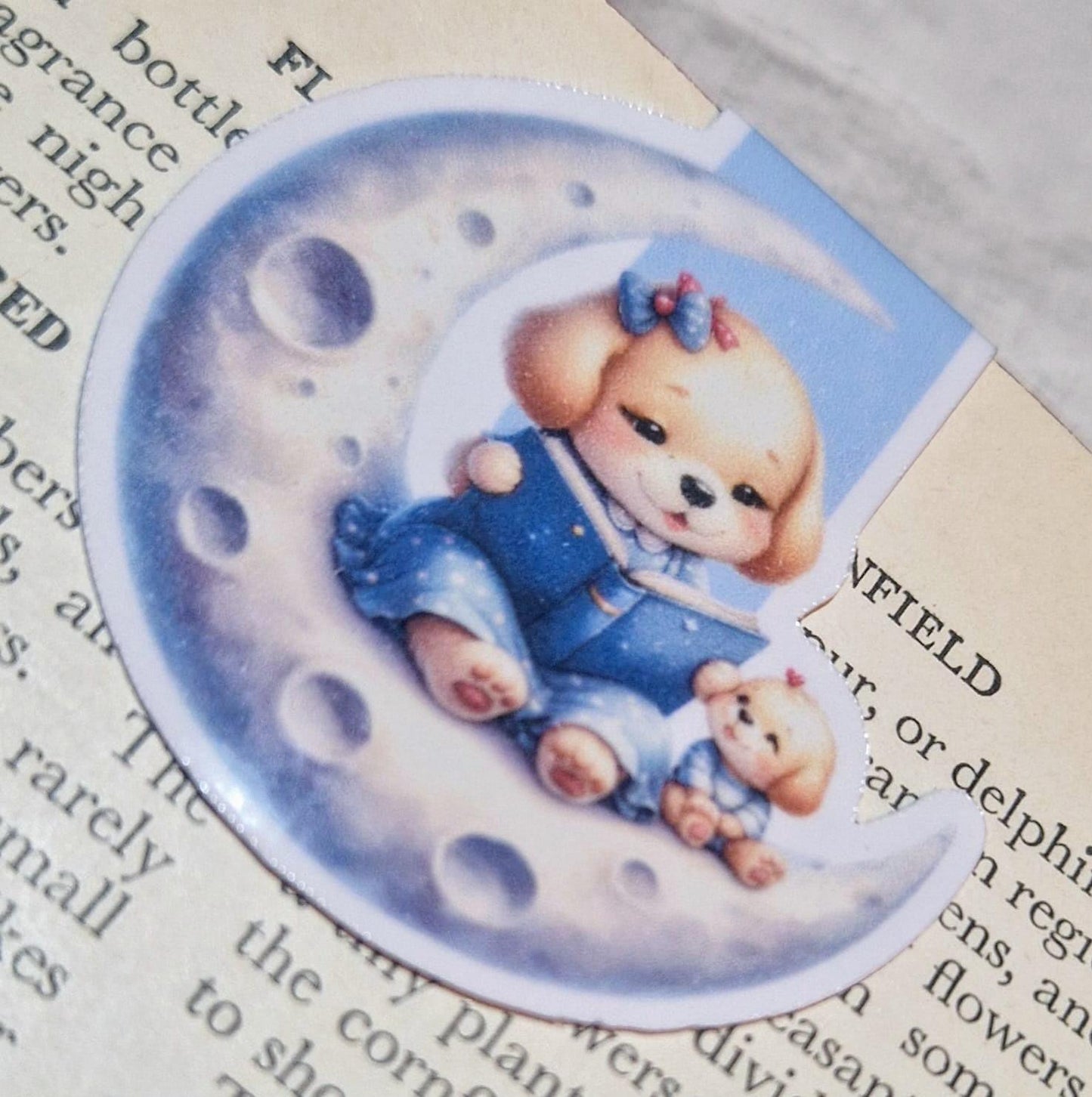 🐶 Mum and Baby Dog Magnetic Bookmark – Sweet, Handmade Gift for Book Lovers