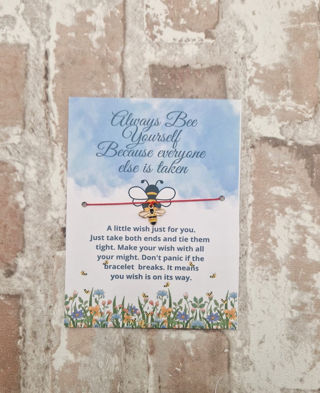 Bee Wish String Bracelet – “Always Bee Yourself” Inspirational Gift