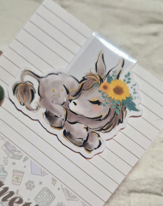 🫏 Donkey Magnetic Bookmark – Cute Animal Page Marker