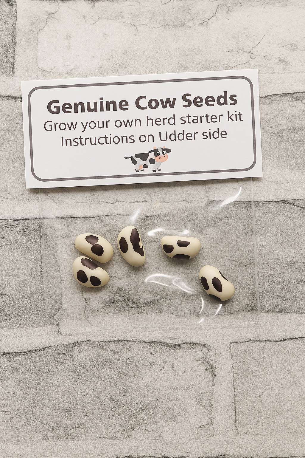 Genuine Cow Seeds – Humorous Gag Gift Idea, Perfect for Birthdays or Secret Santa